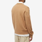 Maison Margiela Men's Distressed Insert Cardigan in Camel