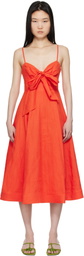 ZIMMERMANN Red Crush Tie Front Midi Dress