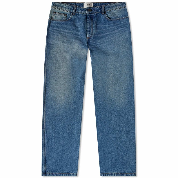 Photo: AMI Men's Straight Fit Jean in Blue