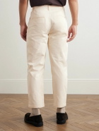 FrizmWORKS - Haworth Tapered Cropped Pleated Cotton-Twill Trousers - Neutrals