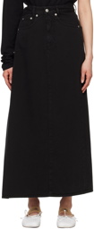 MM6 Maison Margiela Black 5-Pocket Denim Maxi Skirt