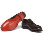 Santoni - Polished-Leather Penny Loafers - Brown