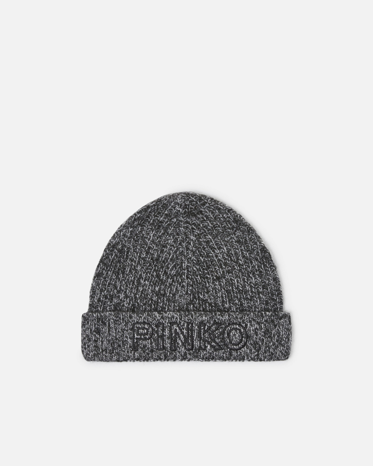Pinko Beanie With Logo Embroidery Grey/Black/White