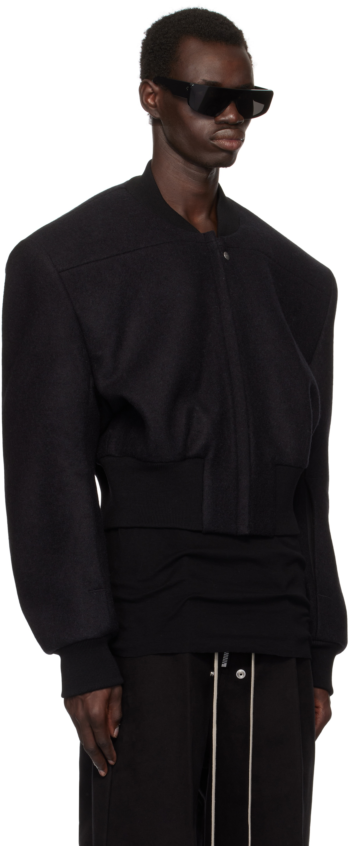 Rick Owens Black Porterville Tatlin Flight Bomber Jacket Rick Owens