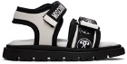 Moschino Baby White & Black Logo Sandals