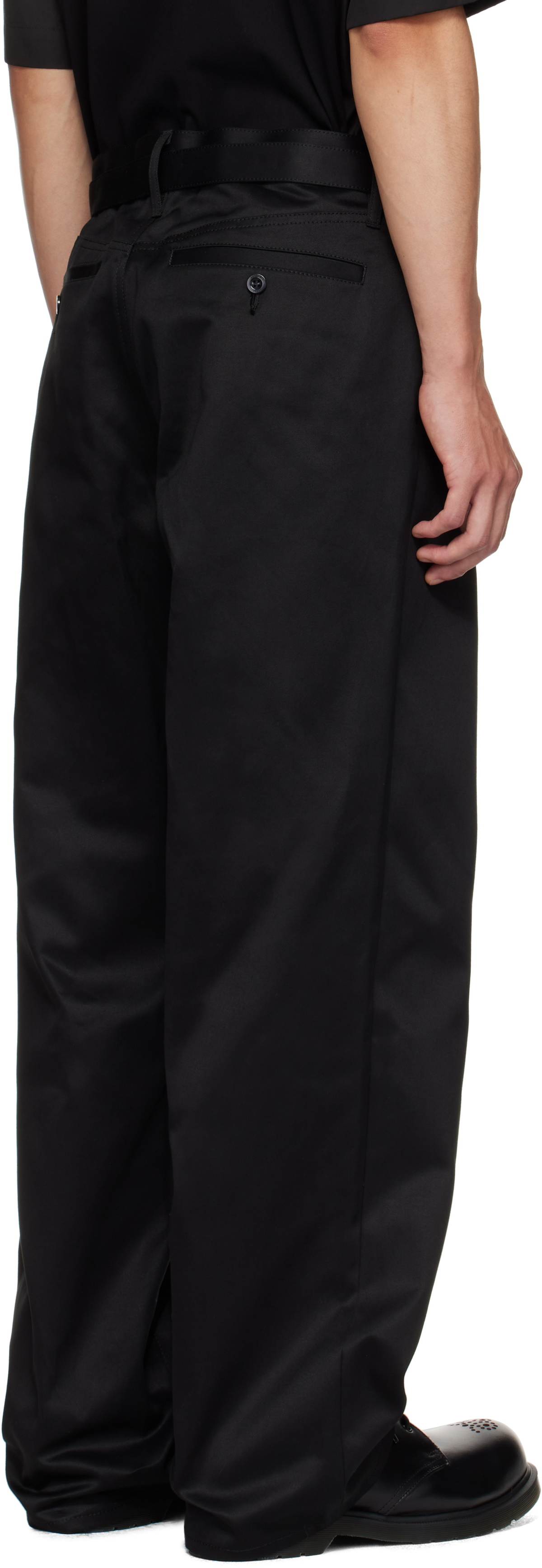 【Sacai】Cotton Chino Pants black 1【25AW】 sacai Black Cotton Chino Trousers Sacai