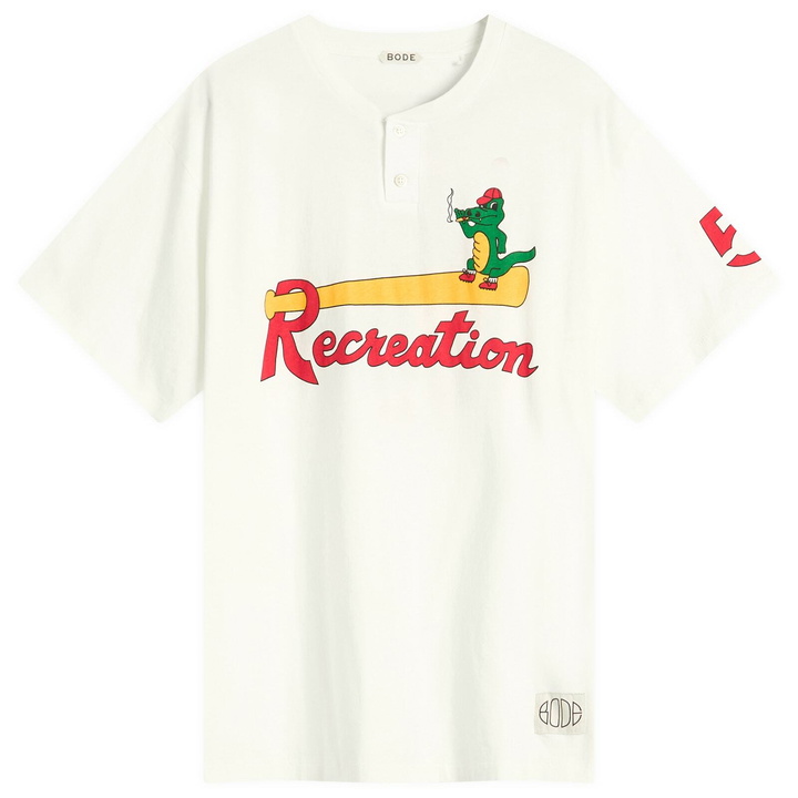 Photo: BODE Men's Reptile Rec T-Shirt in Cream