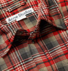 ACNE STUDIOS - Oxton Oversized Quilted Checked Woven Overshirt - Red