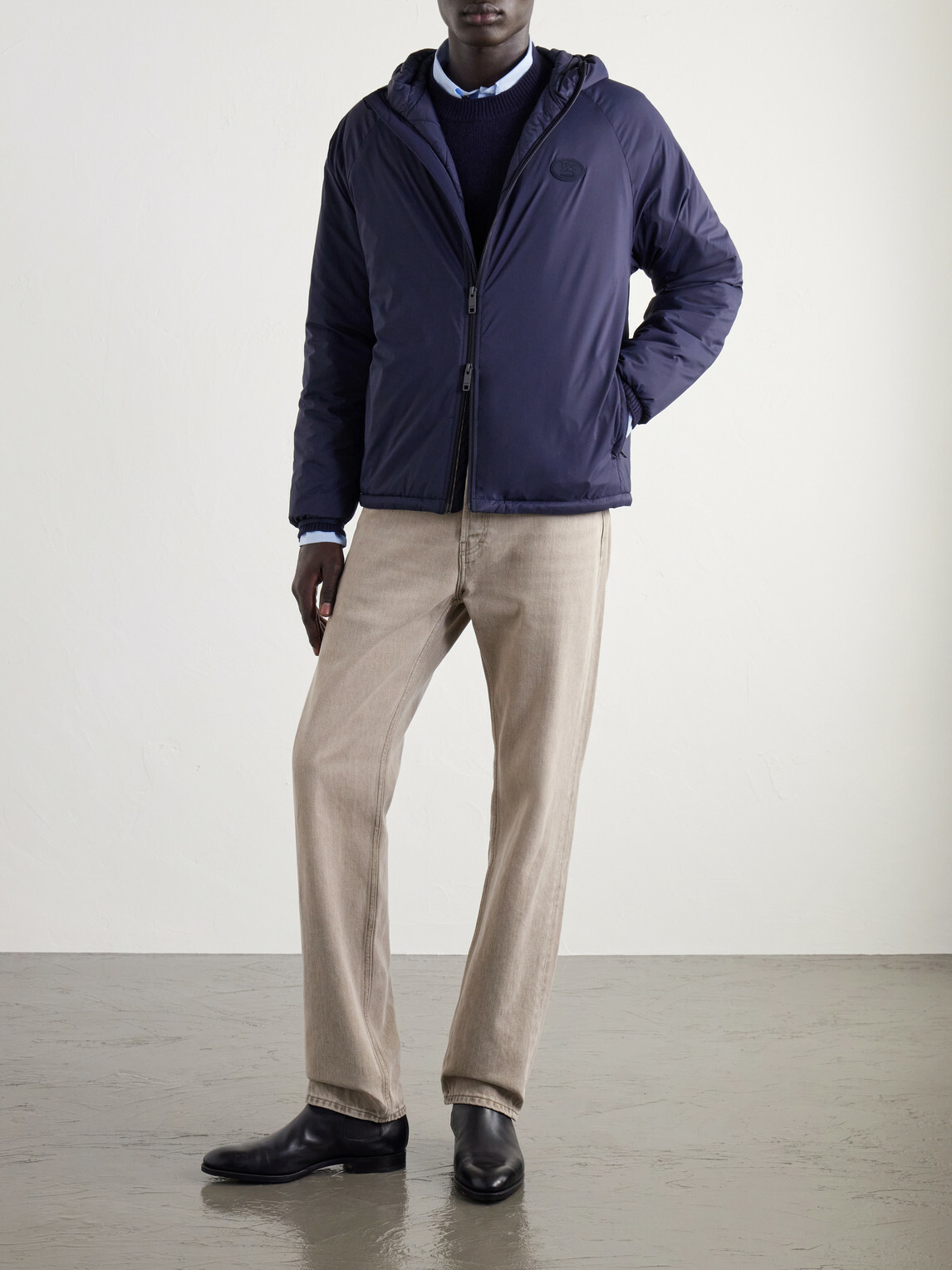 Burberry - Logo-Appliquéd Shell Hooded Jacket - Blue