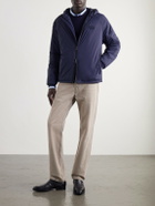 Burberry - Logo-Appliquéd Shell Hooded Jacket - Blue
