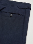 Saman Amel - Linen, Wool and Silk-Blend Trousers - Blue