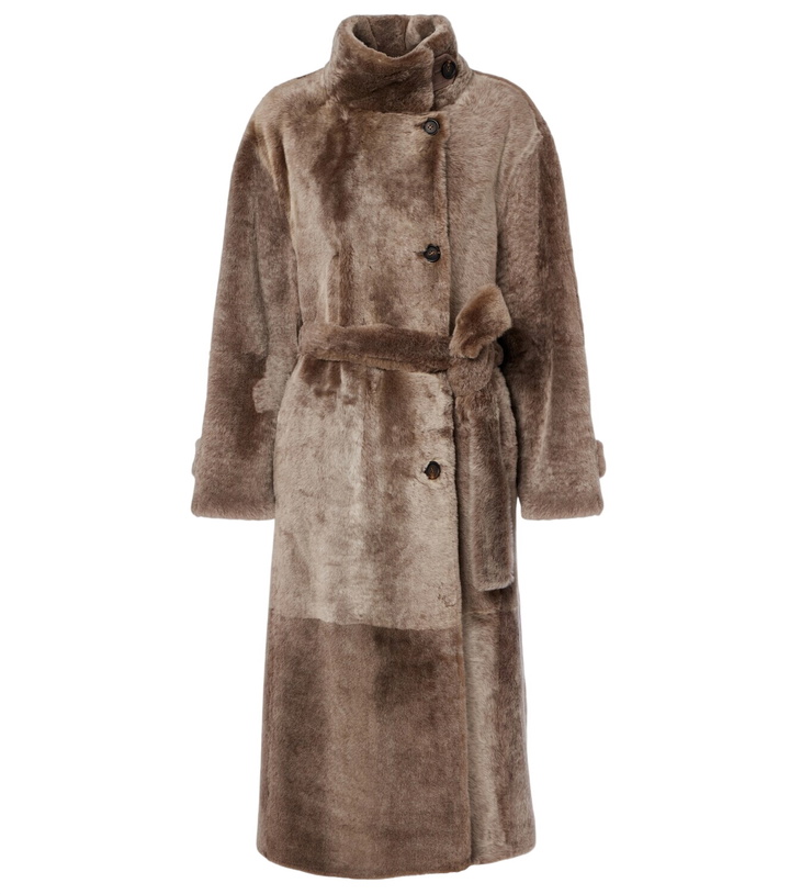 Photo: Brunello Cucinelli Shearling wrap coat