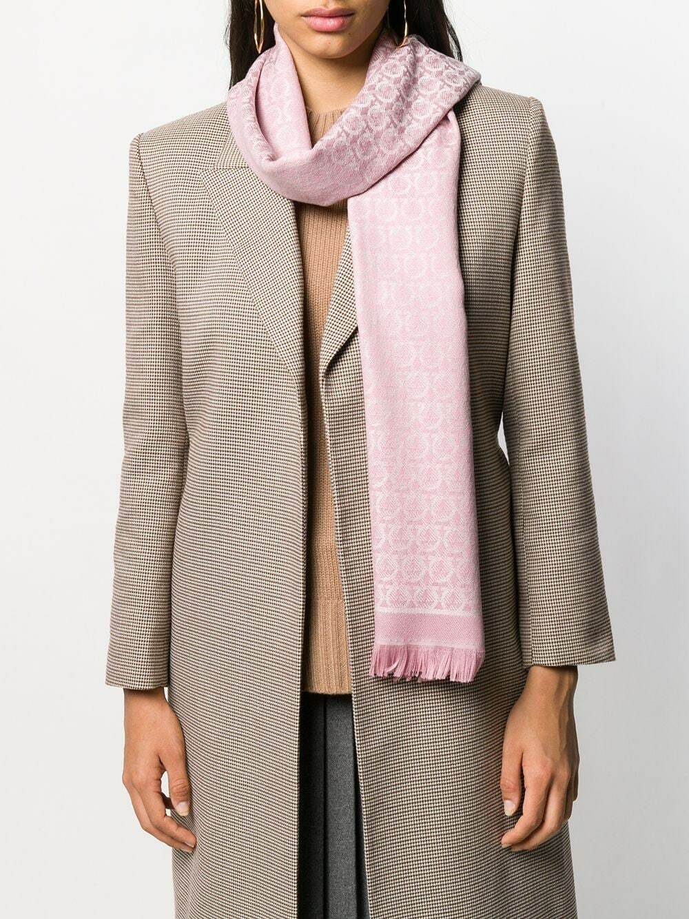 Salvatore Ferragamo Gancini-jacquard Wool-Silk Scarf