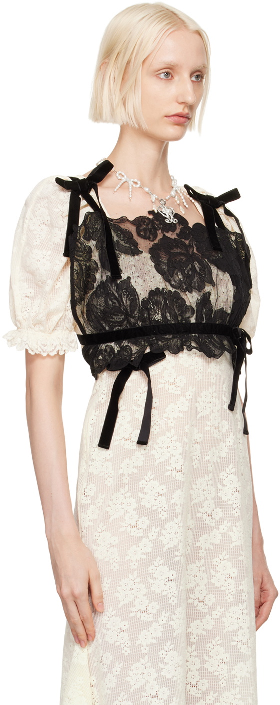 Yuhan Wang Black French Lyon Lace Tank Top