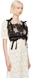 Yuhan Wang Black French Lyon Lace Tank Top