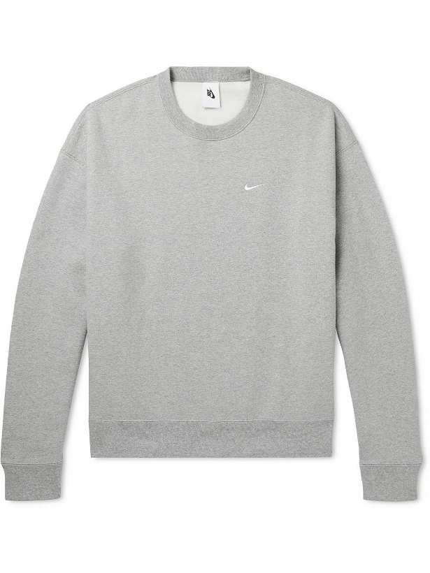 Photo: Nike - NRG Logo-Embroidered Cotton-Blend Jersey Sweatshirt - Gray