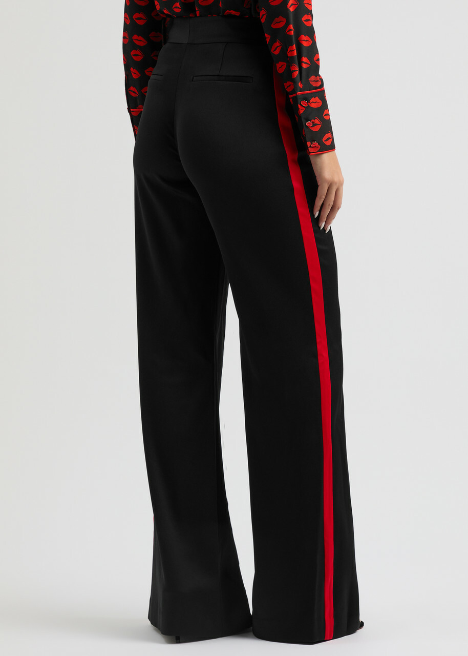 Alice + Olivia Dylan Panelled Wide-leg Trousers Black
