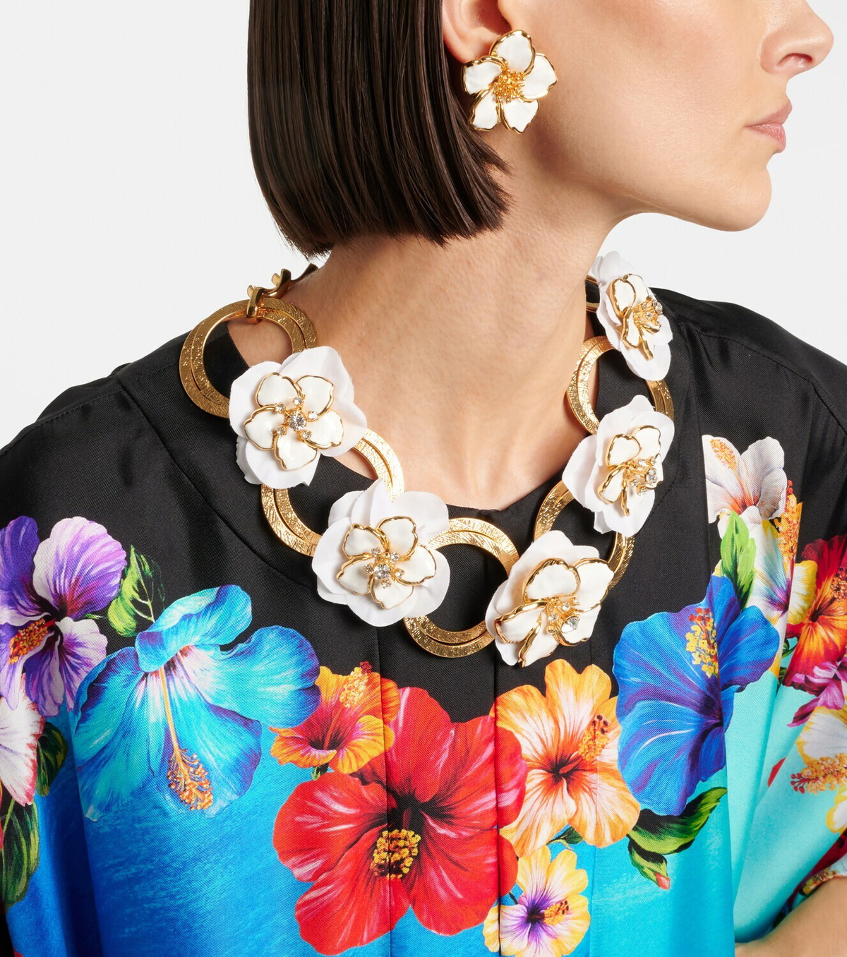 Dolce&Gabbana Embellished floral chain necklace