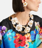 Dolce&Gabbana Embellished floral chain necklace