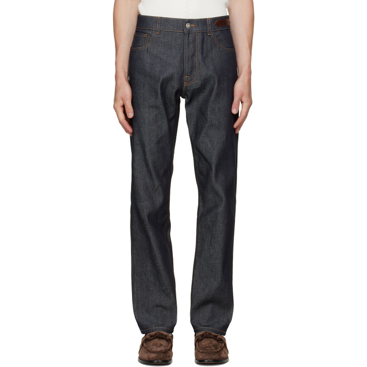 Photo: Lanvin Navy Straight-Leg Jeans