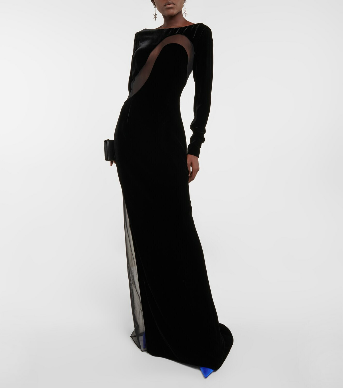 Buckle-detail strapless sablé gown in black - Tom Ford