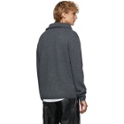 Acne Studios Grey Melange Wool Half-Zip Sweater