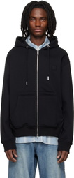 WOOYOUNGMI Black Back Logo Zip-Up Hoodie