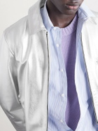Golden Bear - The Waterfront Slim-Fit Metallic Leather Jacket - Silver