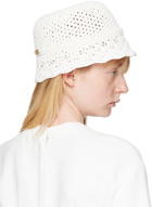 Valentino Garavani White Resort Crochet Bucket Hat