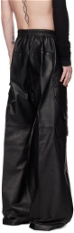 Rick Owens Black Cargobelas Leather Pants