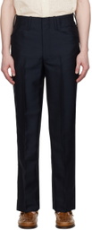 Factor's Navy Mohair Tailored Trousers