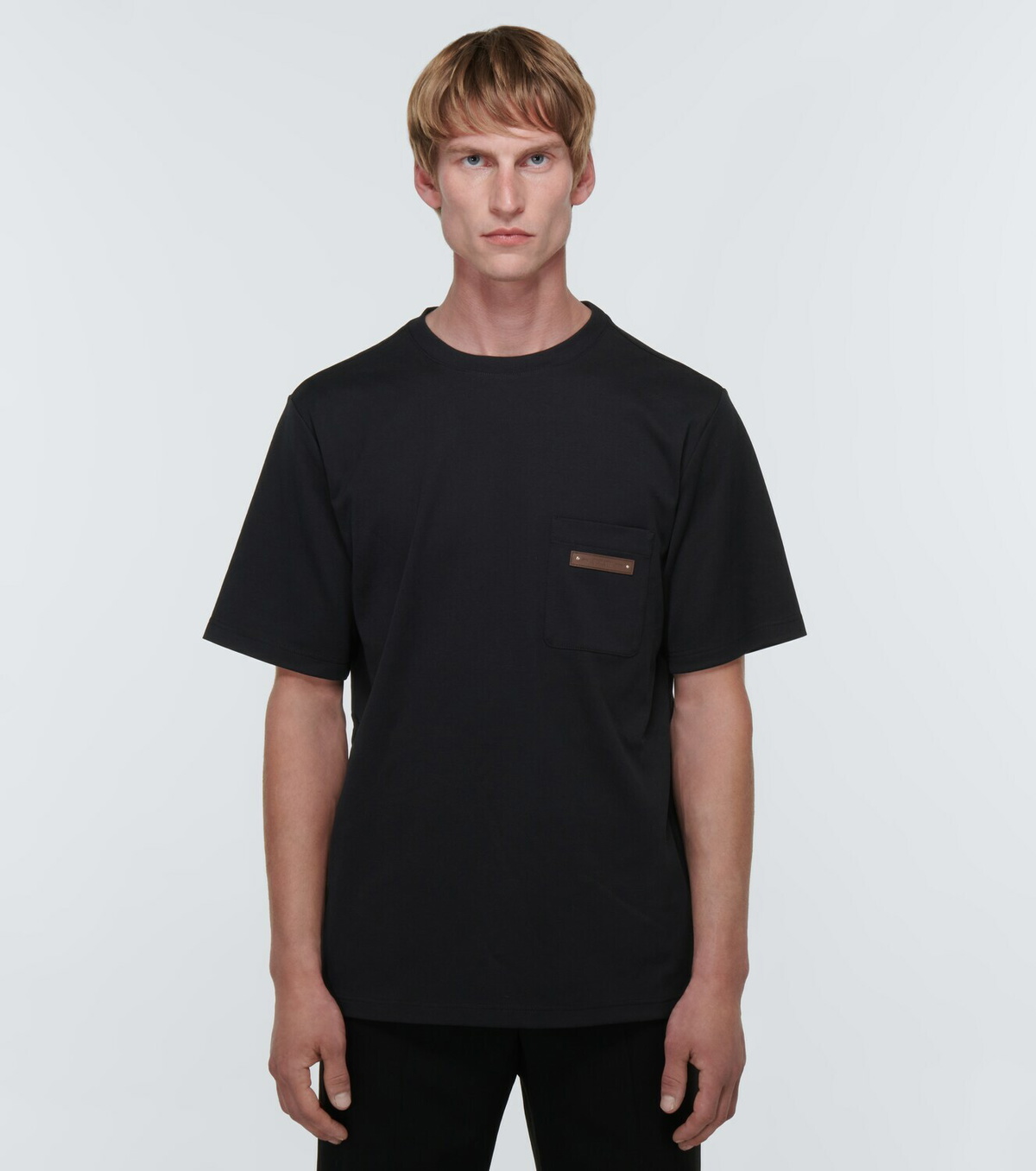 Berluti Leather-detail cotton jersey T-shirt Berluti
