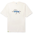 Maison Kitsuné - ADER error Oversized Logo-Embroidered Printed Cotton-Jersey T-Shirt - White