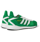 adidas Consortium - Human Made Tokio Solar Leather-Trimmed Mesh and Suede Sneakers - Green