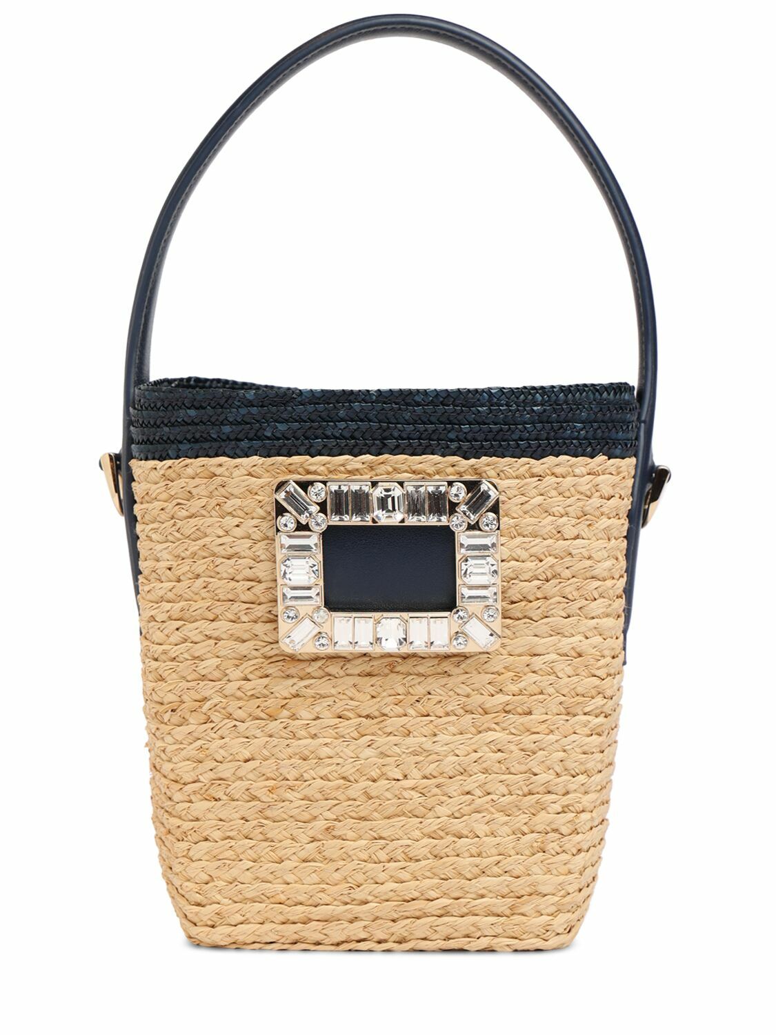 ROGER VIVIER Mini Viv Skate Raffia Basket Bag Roger Vivier