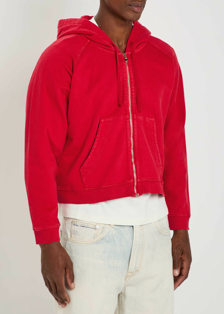 Second Layer Rola Hooded Cotton Sweatshirt Red