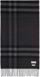 Burberry Gray Check Cashmere Scarf