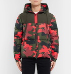 Moncler - Quilted Camouflage-Print Shell Hooded Down Jacket - Red