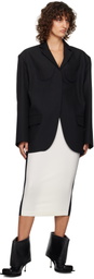Pushbutton Black Bra Detail Single Blazer