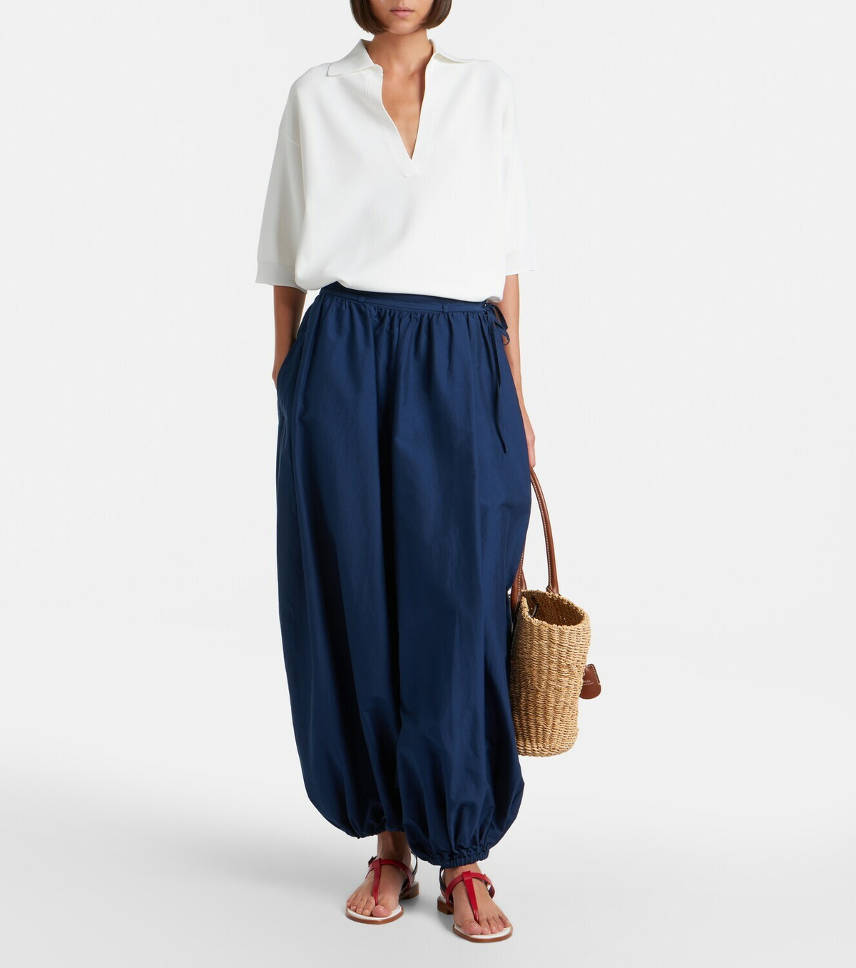 Polo Ralph Lauren Belted cotton and silk balloon pants
