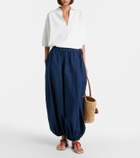 Polo Ralph Lauren Belted cotton and silk balloon pants