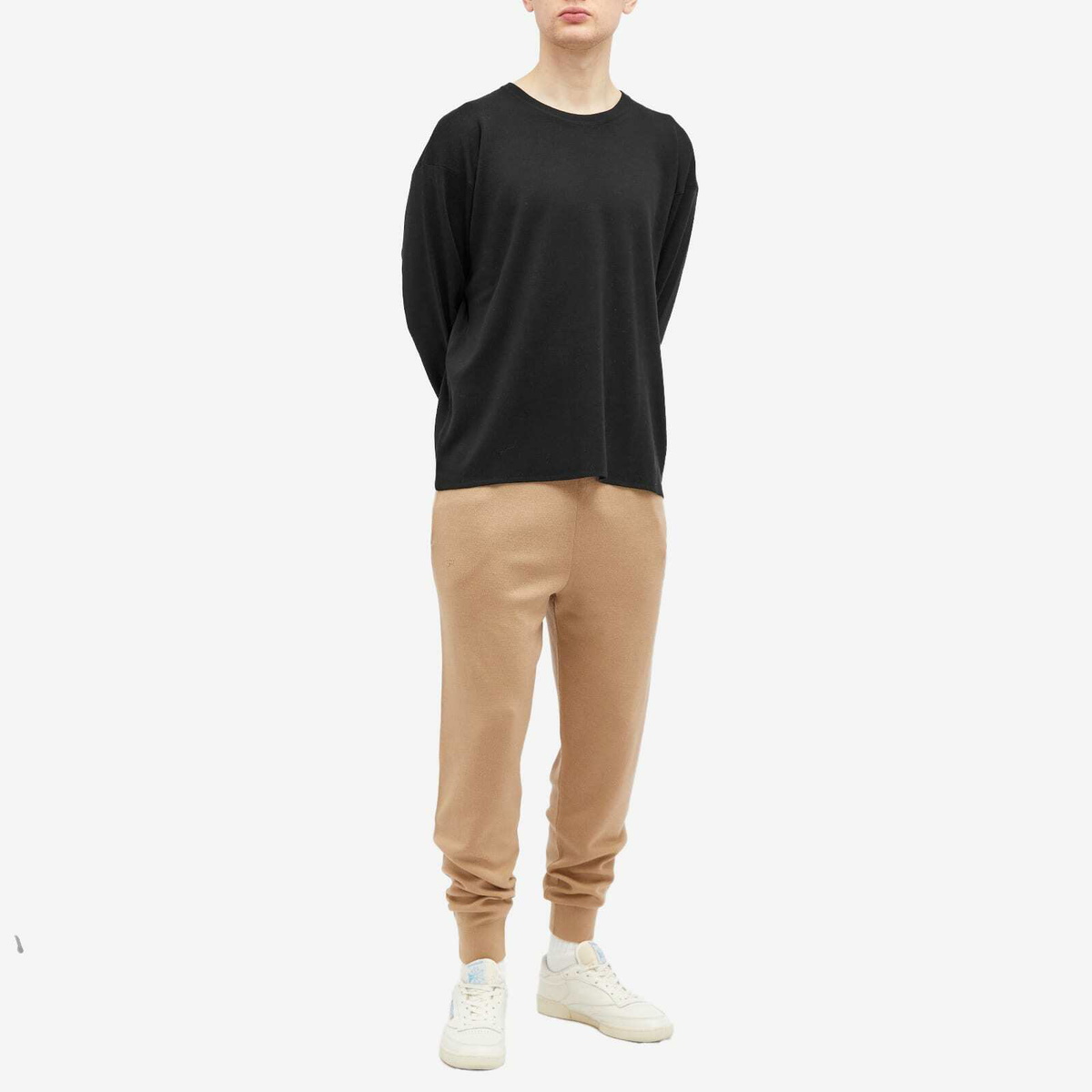 Pangaia Regenerative Merino Knit Crew Neck in Black