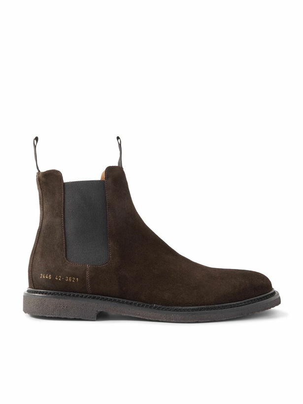 Photo: Common Projects - Waxed-Suede Chelsea Boots - Brown
