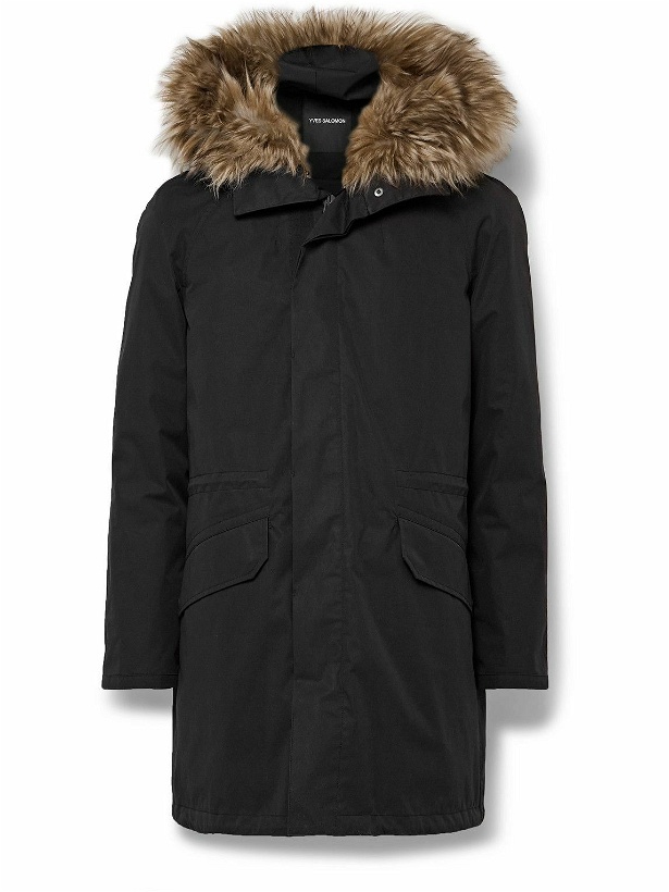 Photo: Yves Salomon - Iconic Shearling-Trimmed Padded Cotton-Blend Twill Down Parka - Black