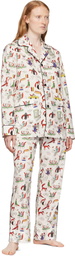 Maison Kitsuné Multicolor Cotton Pyjama Lounge Pants