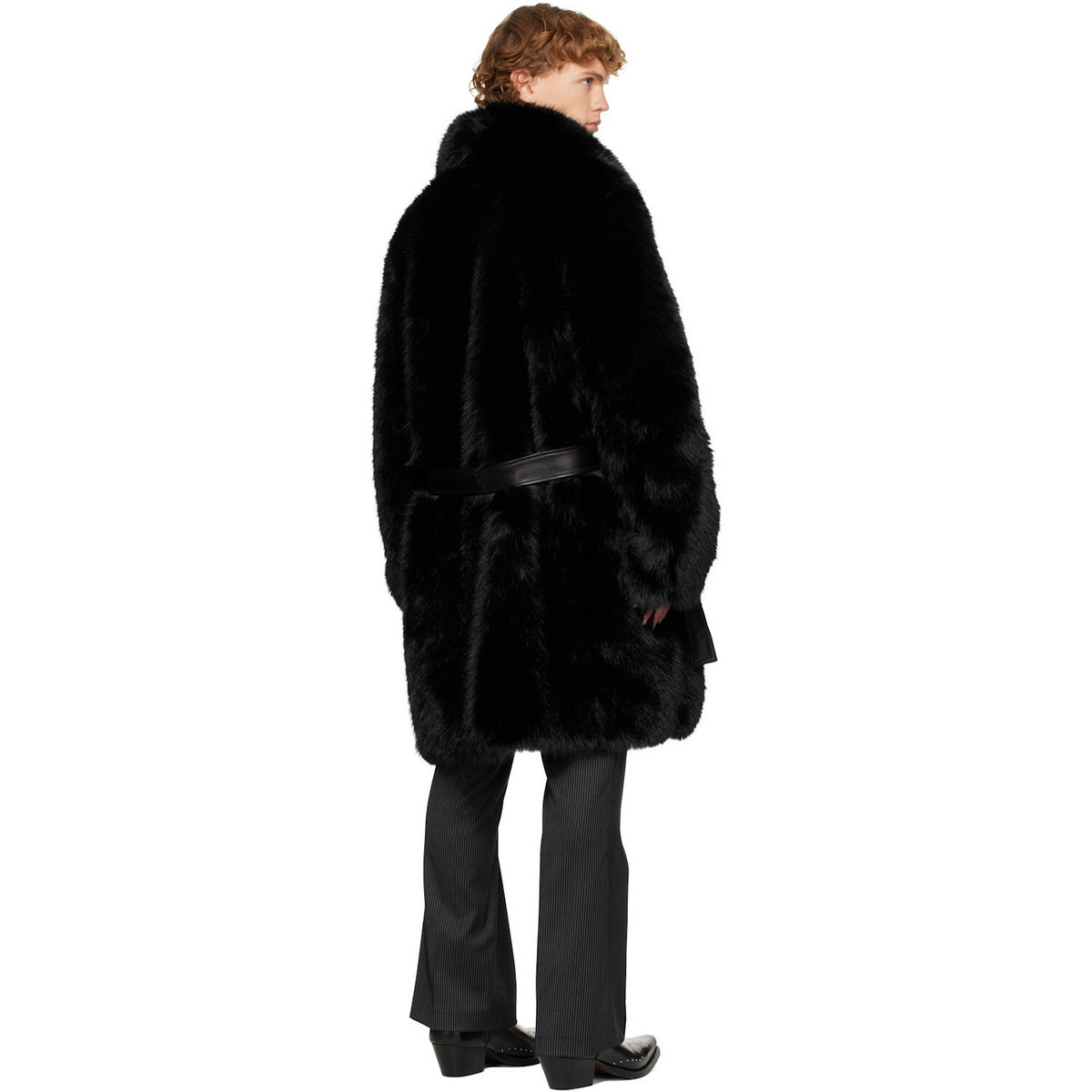 Ernest W. Baker Black Faux-Fur Coat