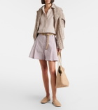 Brunello Cucinelli Striped cotton-blend Bermuda shorts