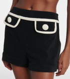 Adriana Degreas High-rise cotton-blend terry shorts
