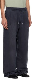 WOOYOUNGMI Navy One-Tuck Dyed Cotton Sweatpants
