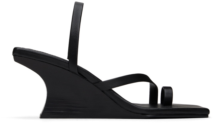 Photo: St. Agni Black Architectural Wedge Heeled Sandals